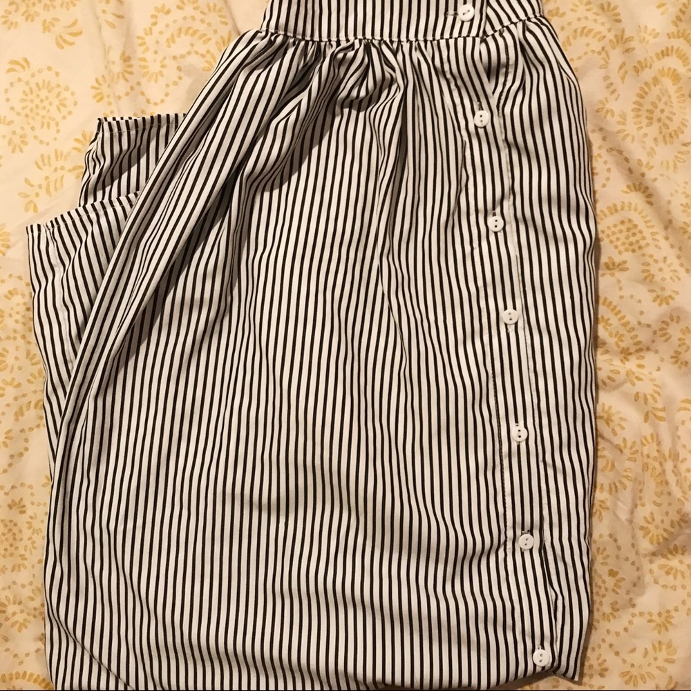 Luca + Gray striped maxi skirt
